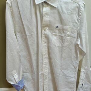 Southern Tide Small White Linen Blend Button Down